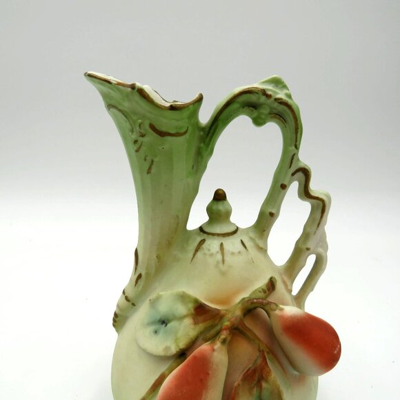 Vienna Austria Ewre Vintage Ceramic 5" Pitcher Pear Design Ornate Handle - Picture 4 of 11